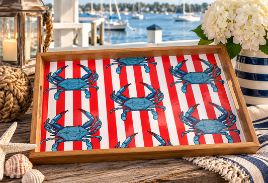 Patriotic Wooden Crab Tray