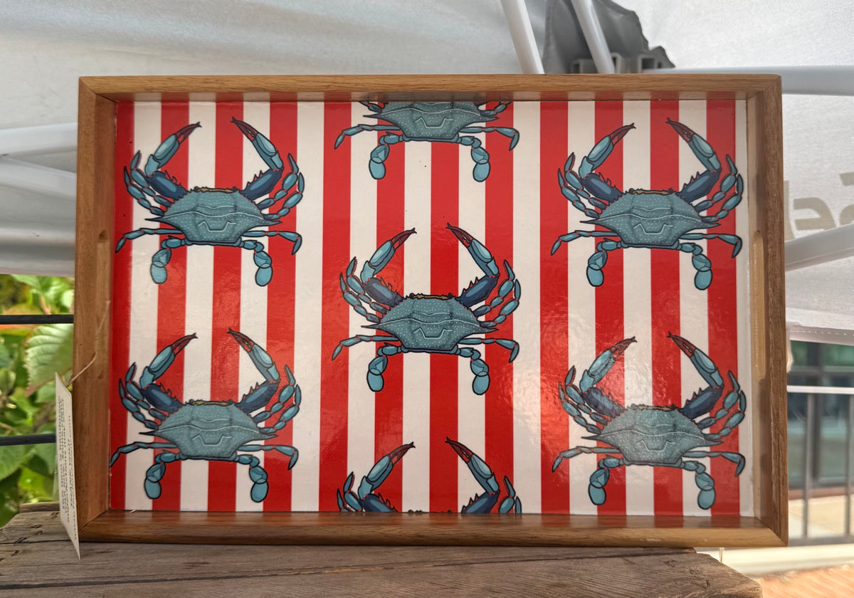 Patriotic Wooden Crab Tray