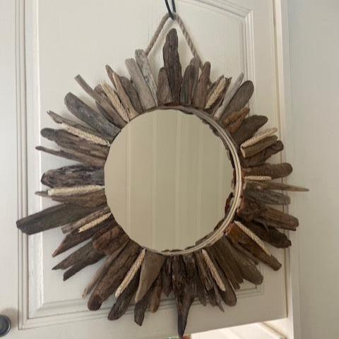 Sea Oats Driftwood Mirror