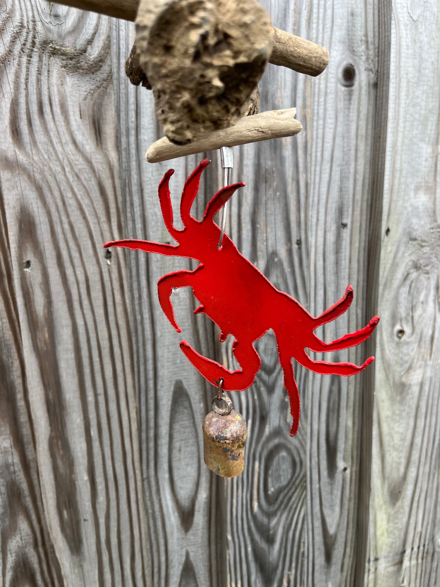 Single Red Crab Driftwood Mobile