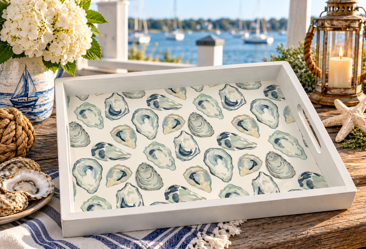 White Washed Oyster Tray