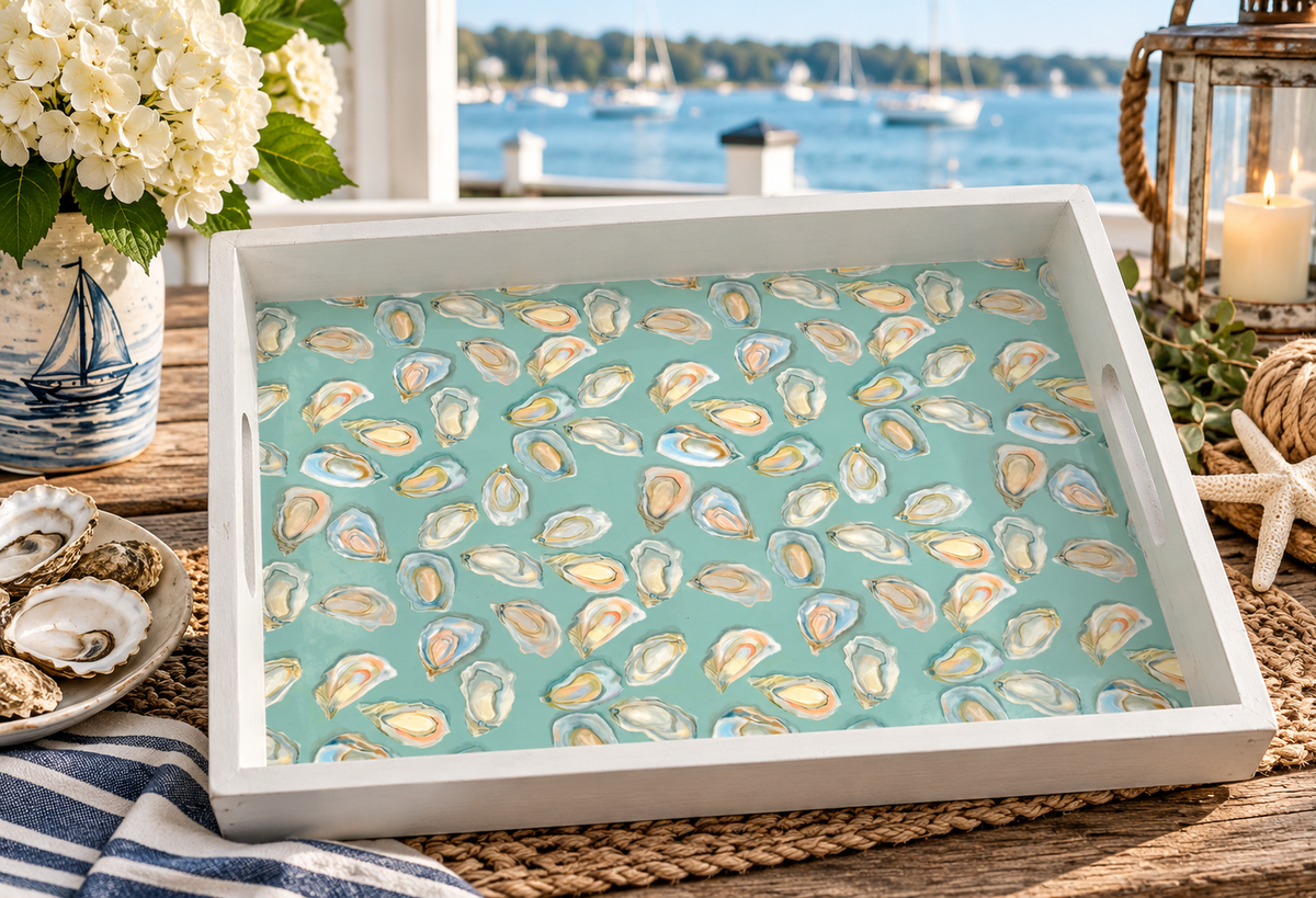 Small Oyster Design Wooden Tray