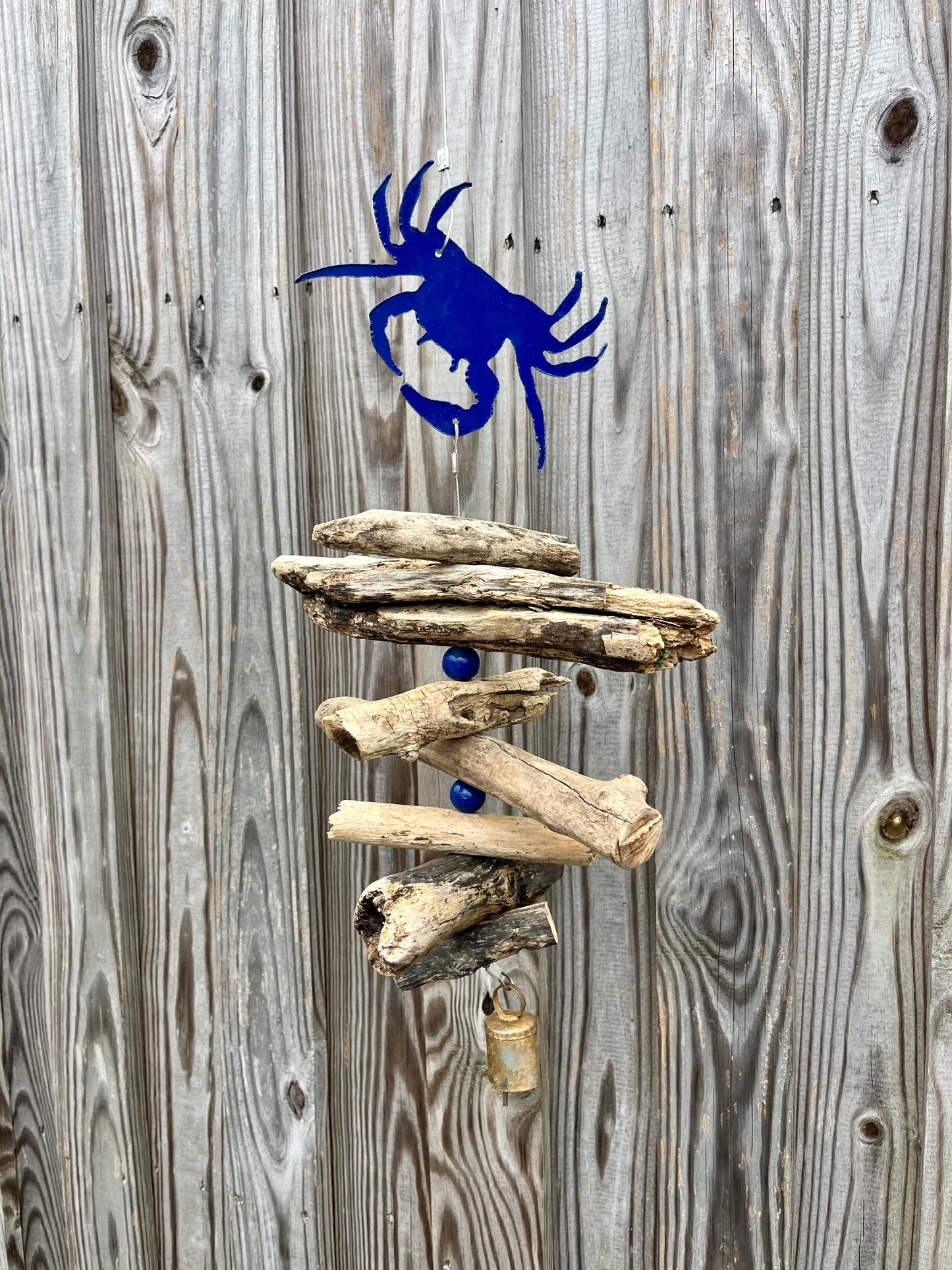 Single Royal Blue Crab Driftwood Mobile