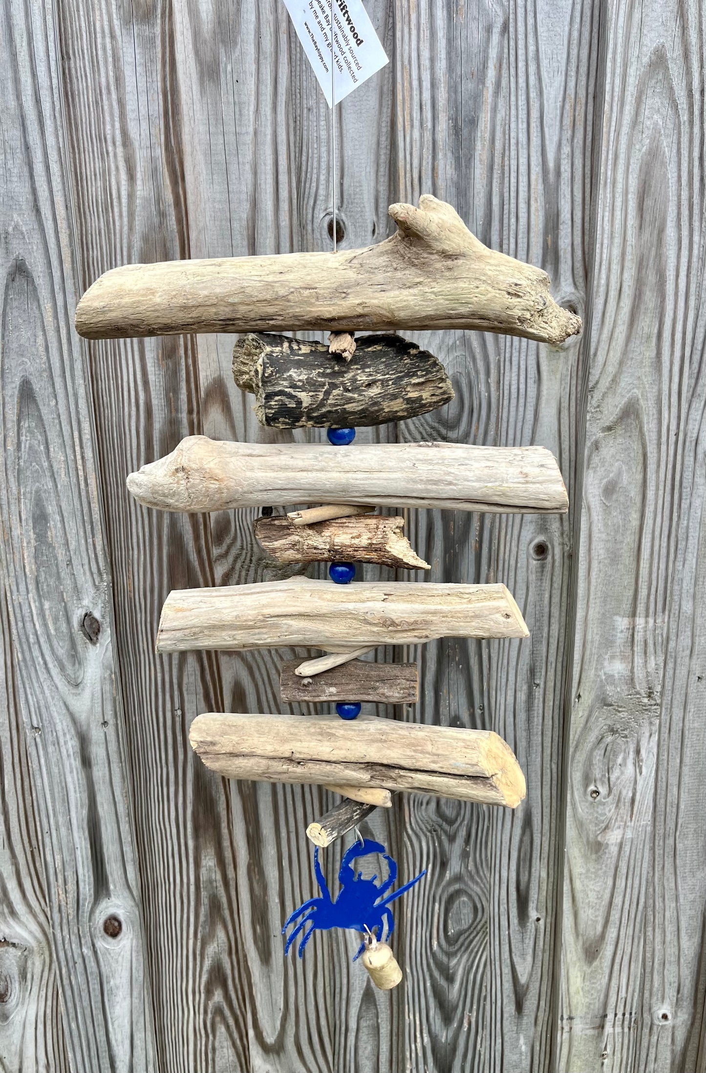 Single Royal Blue Crab Driftwood Mobile